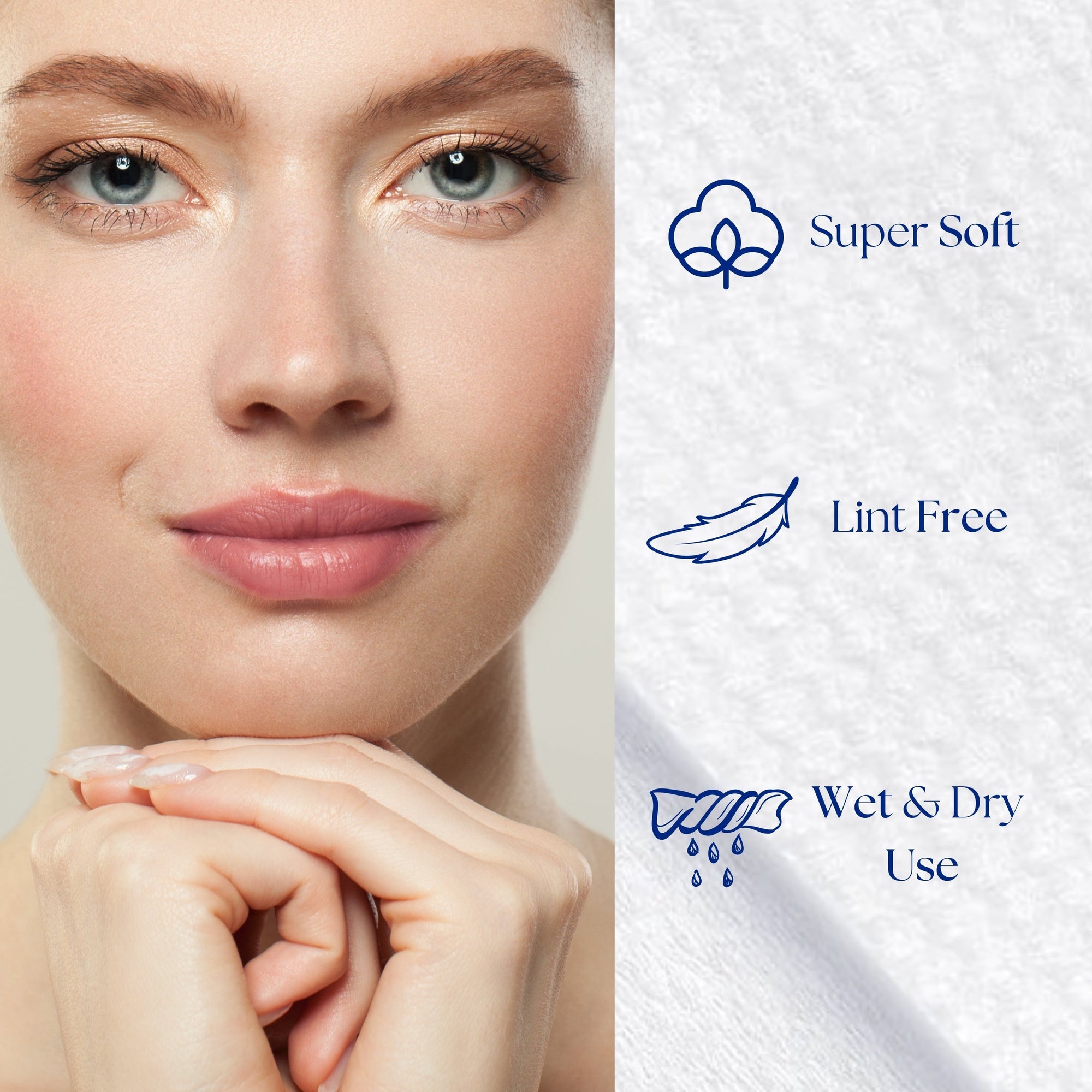 Disposable face towels, clean skin 