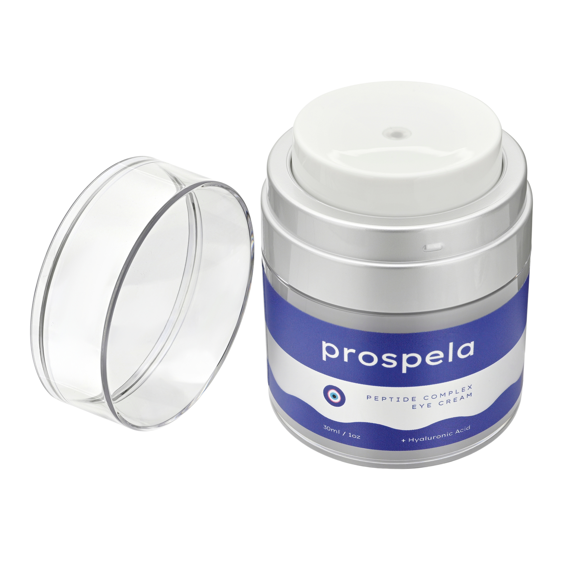 Airless Jar eye cream with peptides and hyaluronic acid 